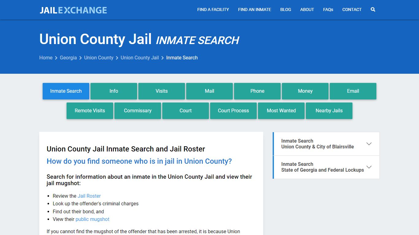 Inmate Search: Roster & Mugshots - Union County Jail, GA